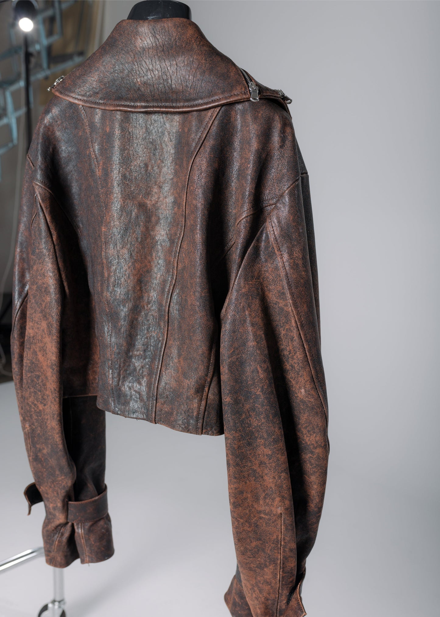LEATHER JACKET Gn 3:21 BLACK & BROWN