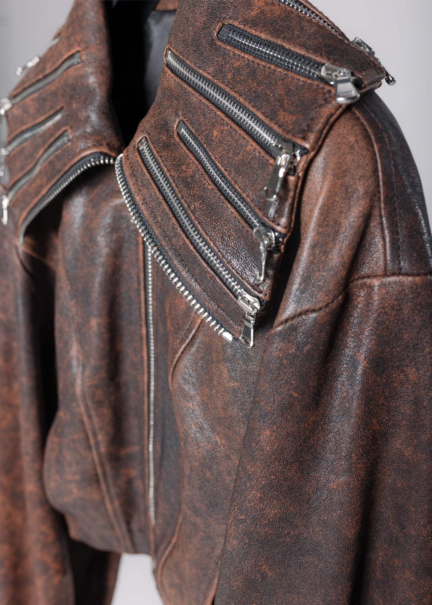 LEATHER JACKET Gn 3:21 BLACK & BROWN